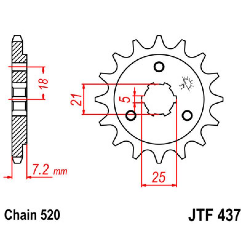 Купить Звездочка передняя JT Sprockets (шаг 520 ) JT JTF437